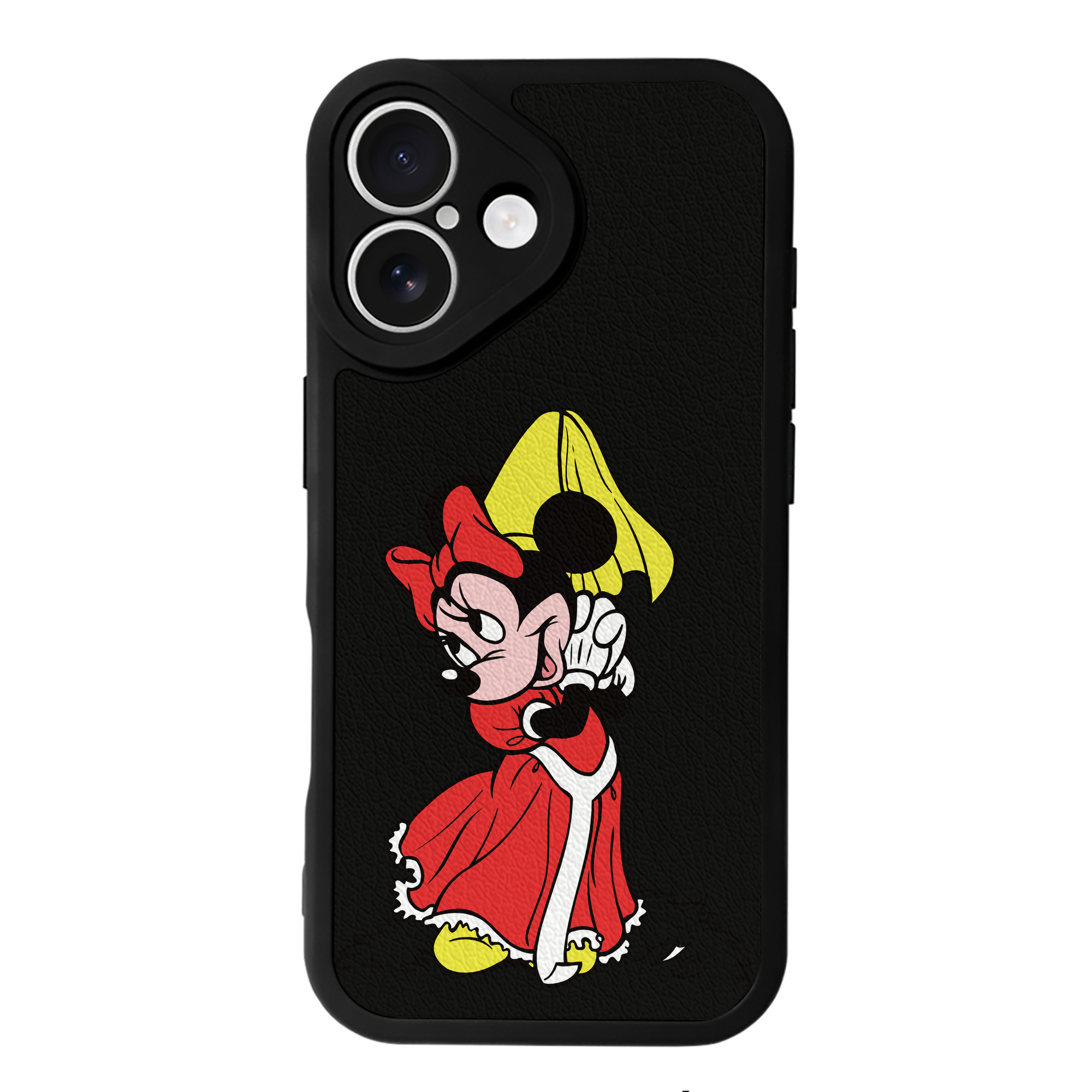 （画像用） ミッキーマウス Mickey Mouse 【iPhone 16シリーズ対応】シリコンスマホケース（レザー調） 材質：シリコン